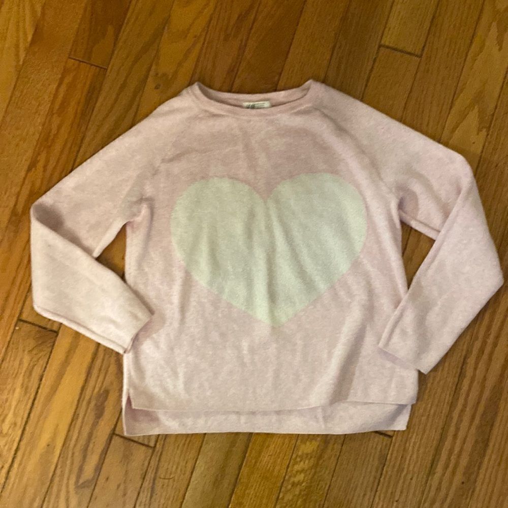 H&M pink and white girls sweater size 6-8Y